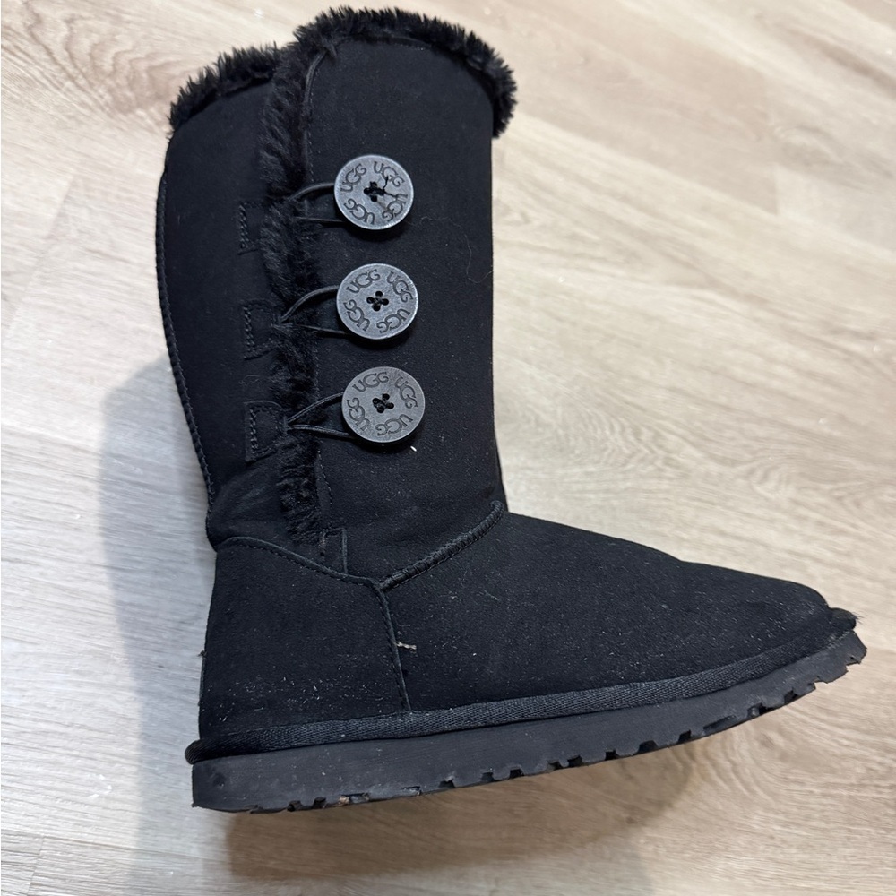 UGG Black Button-Accent Winter Boots - Picture 4 of 10